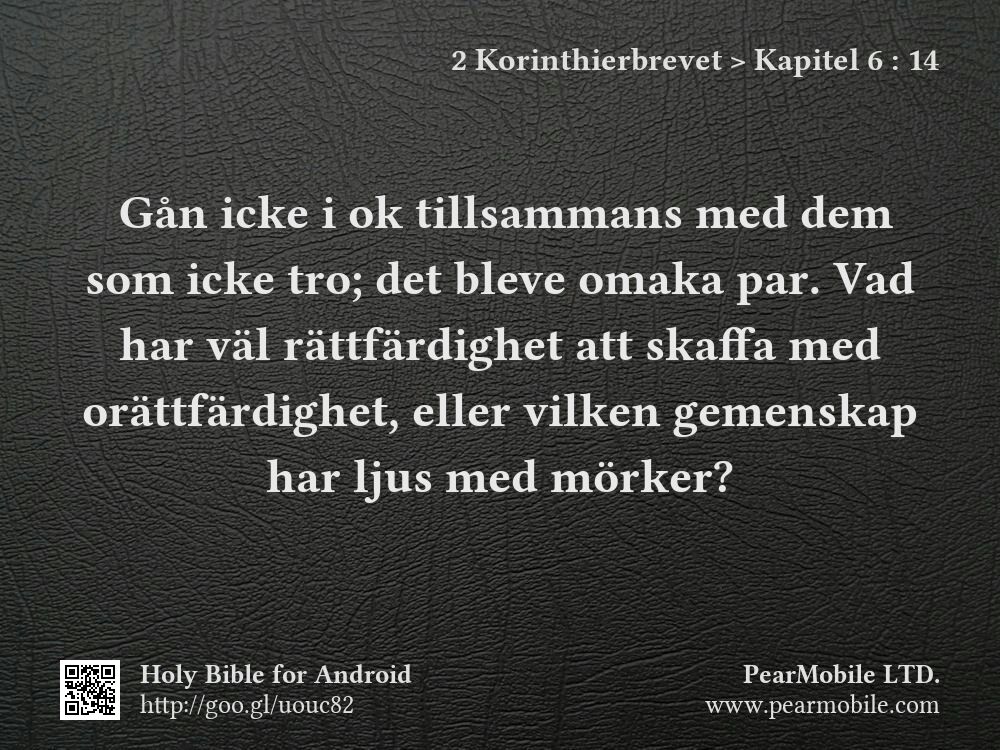 2 Korinthierbrevet, Kapitel 6:14